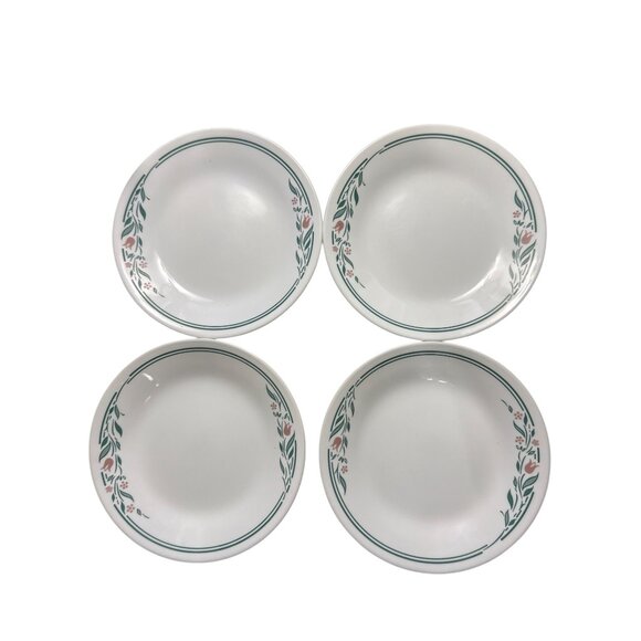 Corelle Rosemarie Pattern 6.75-Inch Bread Plates Set Of 4  Made In USA - Picture 1 of 5